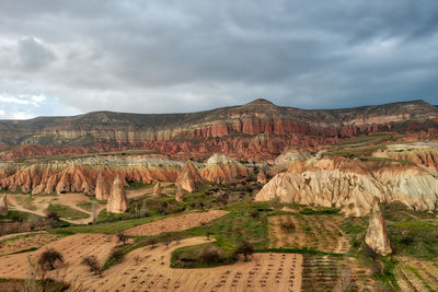Scenic view of rocky mountains against sky