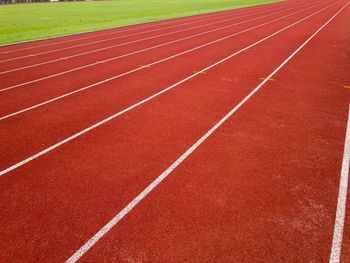 High angle view of running track