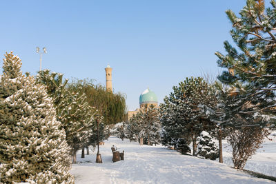 Tashkent, uzbekistan. december 2020. old town in winter