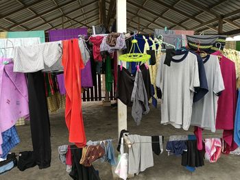 Clothes drying on clothesline