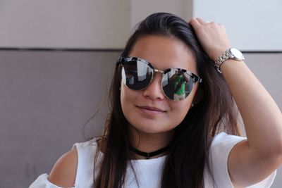 Portrait of girl wearing sunglasses