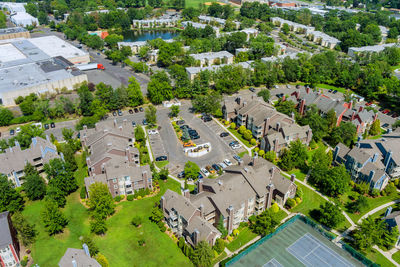 High angle view of townscape