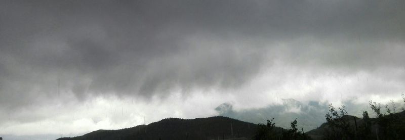 Low angle view of silhouette mountain against sky