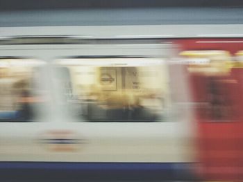 Blurred motion of train