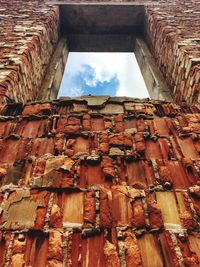 Low angle view of built structure against sky