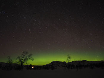 Scenic view of star field against sky at night