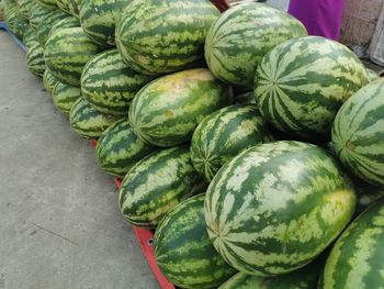 High angle view of fruits for sale at market stall