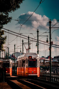 Railroad tracks against sky