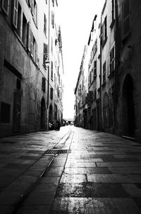 Street in city against clear sky