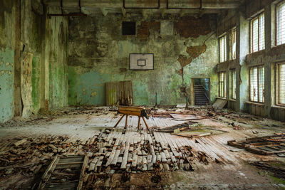 Interior of abandoned house