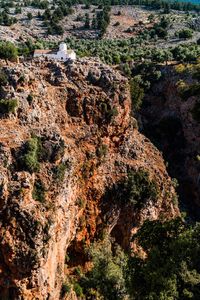 High angle view of rock formations