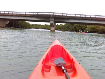 Bridge over river against clear sky