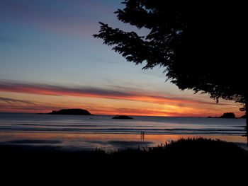 Scenic view of beach during sunset