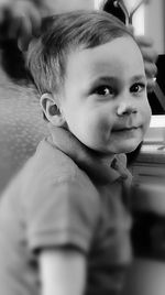 Portrait of cute boy smiling