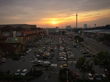 High angle view of traffic on city street