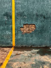 Broken brick wall