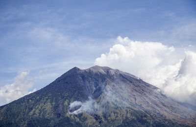 Scenic view of volcanic mountain against sky