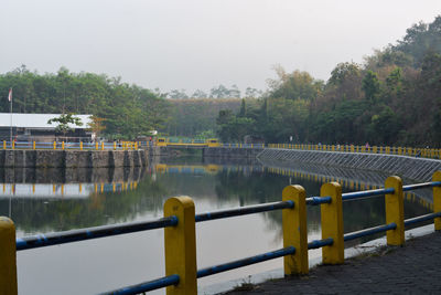 Scenic view of river against clear sky