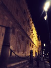 View of city street at night