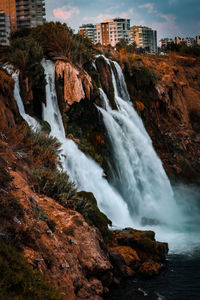 Scenic view of waterfall