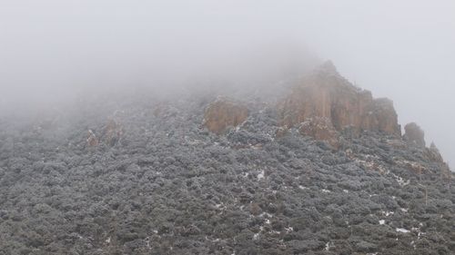 Scenic view of rocky mountains against sky