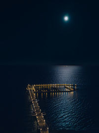 Scenic view of sea against sky at night