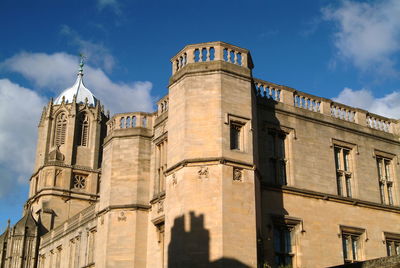 Low angle view of historic building against sky