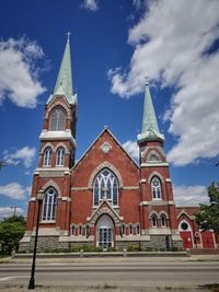 Low angle view of building against sky