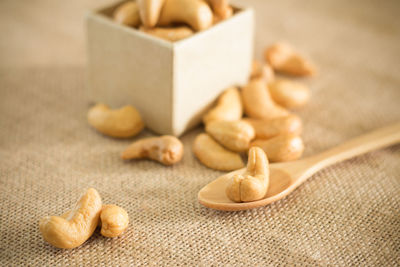 High angle view of cookies on table