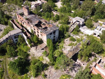 High angle view of old building