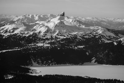 Aerial view of black tusk and garibaldi provincial park