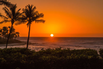 Scenic view of sea during sunset