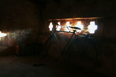 Bicycle in abandoned building