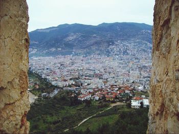 High angle shot of townscape