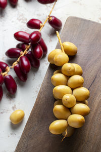 High angle view of fruits on table