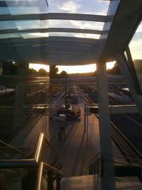 View of city at sunset