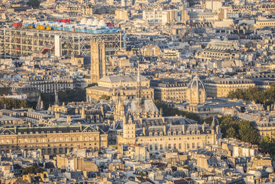 Aerial view of the center of paris