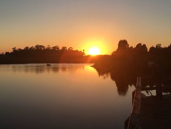 Sunset over lake