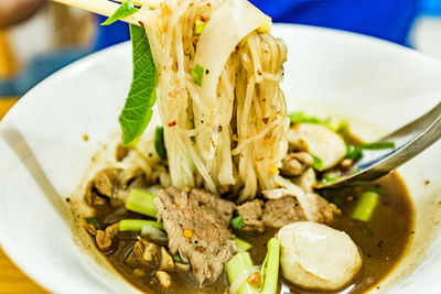 Close-up of soup in bowl