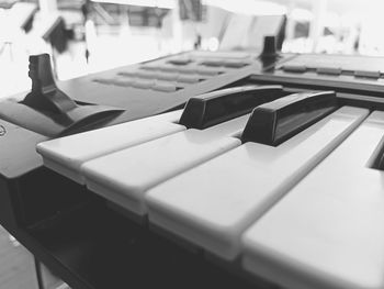 Close-up of piano keys