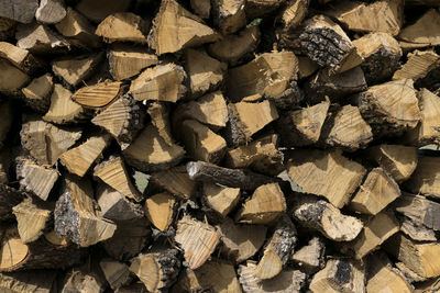 Full frame shot of logs