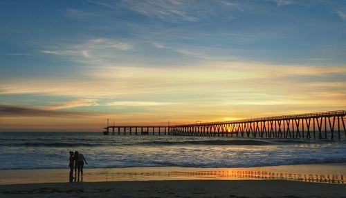 Scenic view of sea at sunset