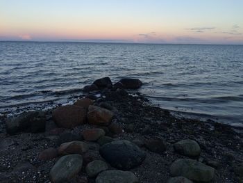 Scenic view of sea during sunset