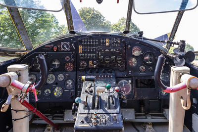 The cockpit of aircraft private pzl an-2 sp-ktk. ketrzyn, poland, 11 june 2022