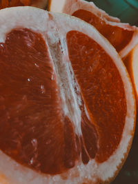 High angle view of orange slices