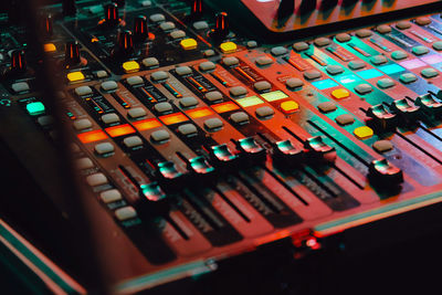 Close-up of sound mixer