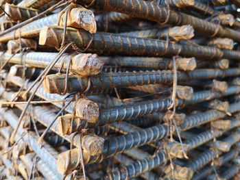 Full frame shot of rusty metal rods