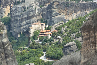 High angle view of rock formations