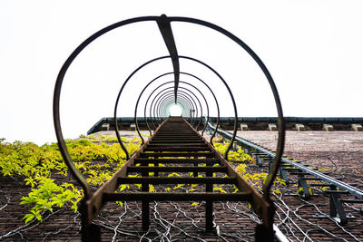 Metal structure against clear sky