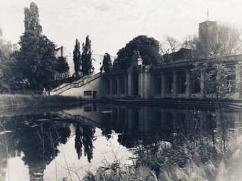 Reflection of building in lake